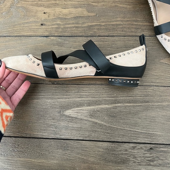 Valentino Suede Rockstud Strappy Soul Ballet Flats - Picture 3 of 11